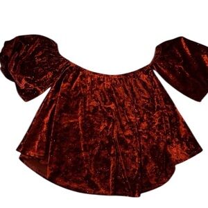 Maroon Off Shoulder Boho Reinassance Fair By Together Sparkle Top Size Medium